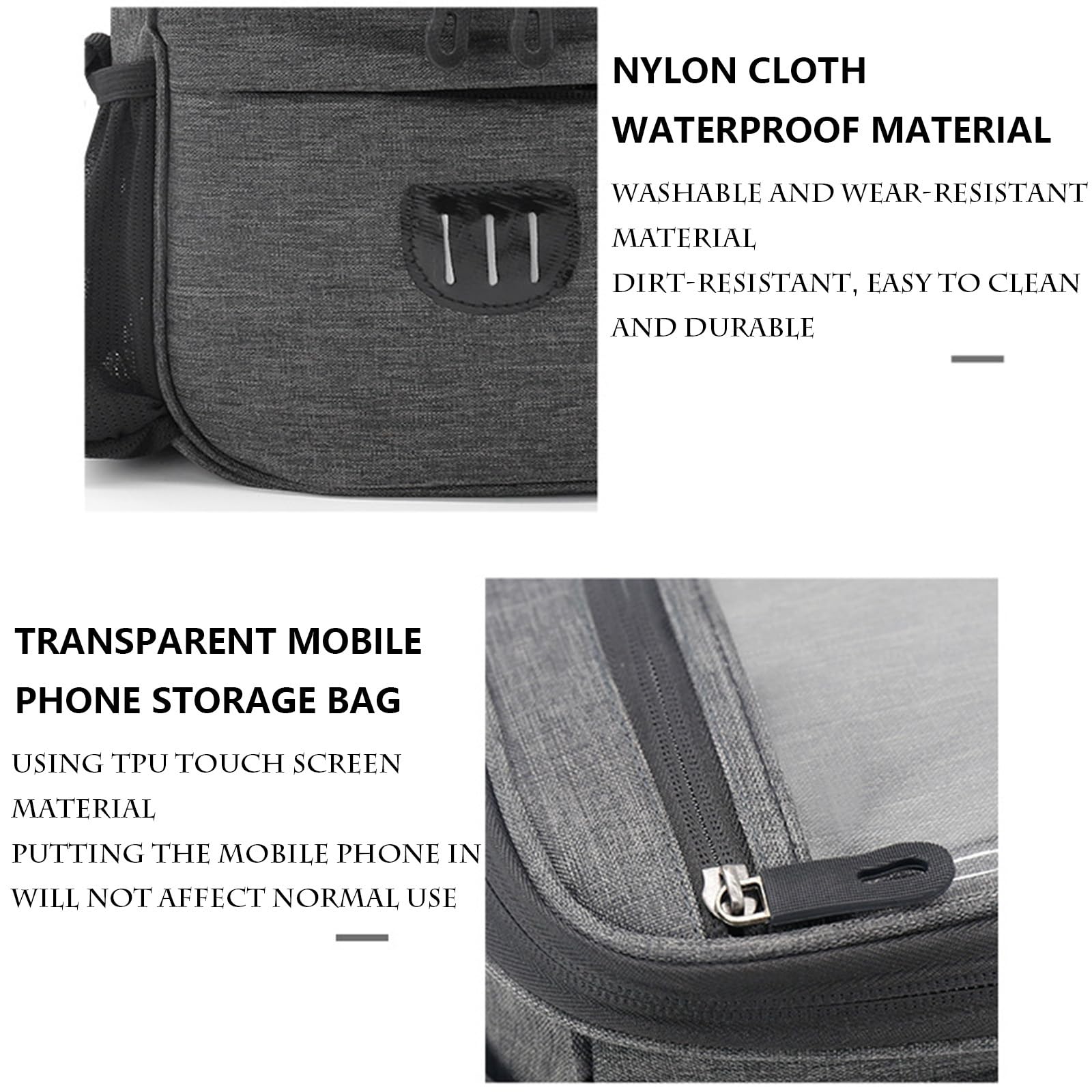 Boxonly Cycling Handlebar Bag, Waterproof Bike Frame Bag, Large Capacity Bicycle Handlebar Bag with Touch Screen Phone Holder - Image 5
