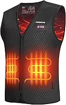 KEMIMOTO Gilet Riscaldato Uomo, Elettrico Gilet Riscaldato con USB, Giubbotti Riscaldati con 3 Temperature per all’aperto Lavoro Sci Escursionismo Caccia Moto