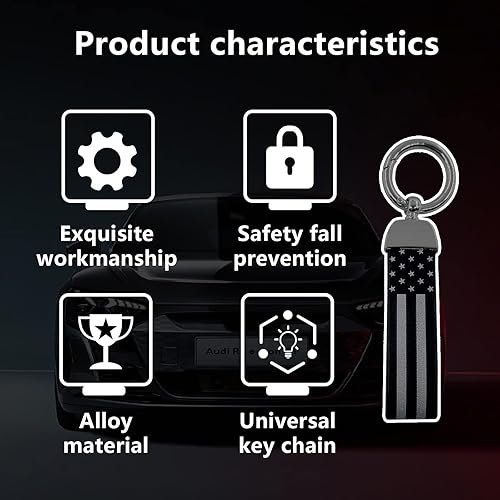 Miniatura 6 de stymart Llavero de automóvil con bandera de Estados Unidos accesorios de llavero con traje de aleación de zinc anillo en D antipérdida con giro