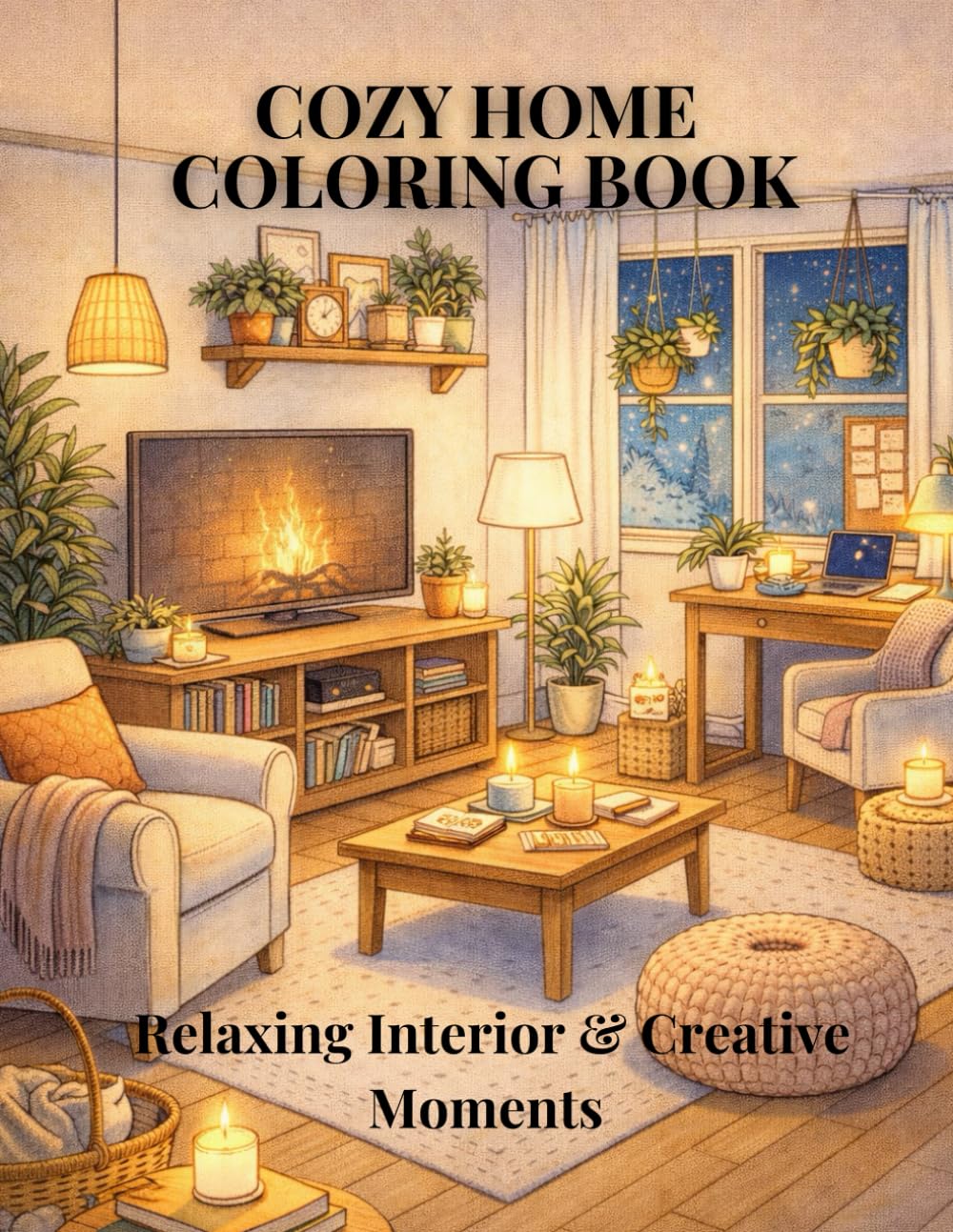 Cozy Home Coloring Book: Relaxing Interior and Creative Moments