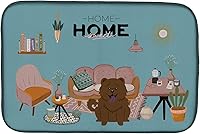 Vista 150 de Caroline's Treasures CK7824DDM - Tapete absorbente para secado de platos con diseño de bulldog inglés, rojo y blanco, para encimera de cocina, 14 x