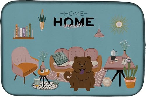 Miniatura 150 de Caroline's Treasures CK7824DDM - Tapete absorbente para secado de platos con diseño de bulldog inglés, rojo y blanco, para encimera de cocina, 14 x