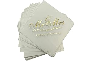 100 Count Wedding Napkins Mr And Mrs Cocktail Beverage Dessert Cake Wedding...