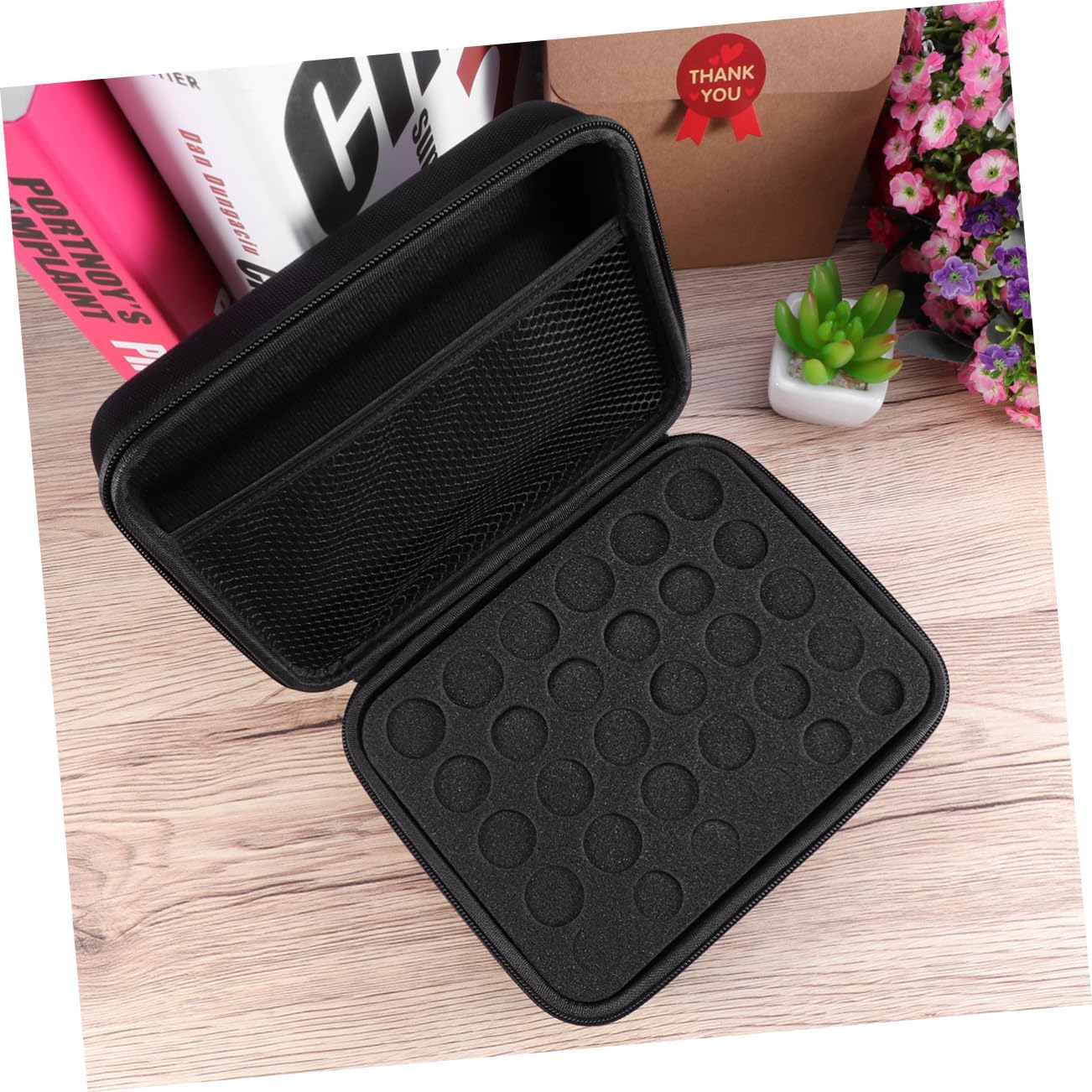 Didiseaon 2pcs Slot Eva Carrying Case for Bottles Storage Bag Strong Zipper for Travel and