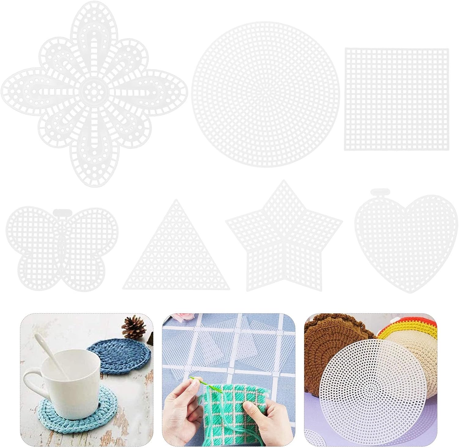 70pcs Plastic Canvas Sheets DIY Embroidery Mesh Cross Stitch Mesh Canvas for Needlepoint Crafting and DIY Sewing Projects Style