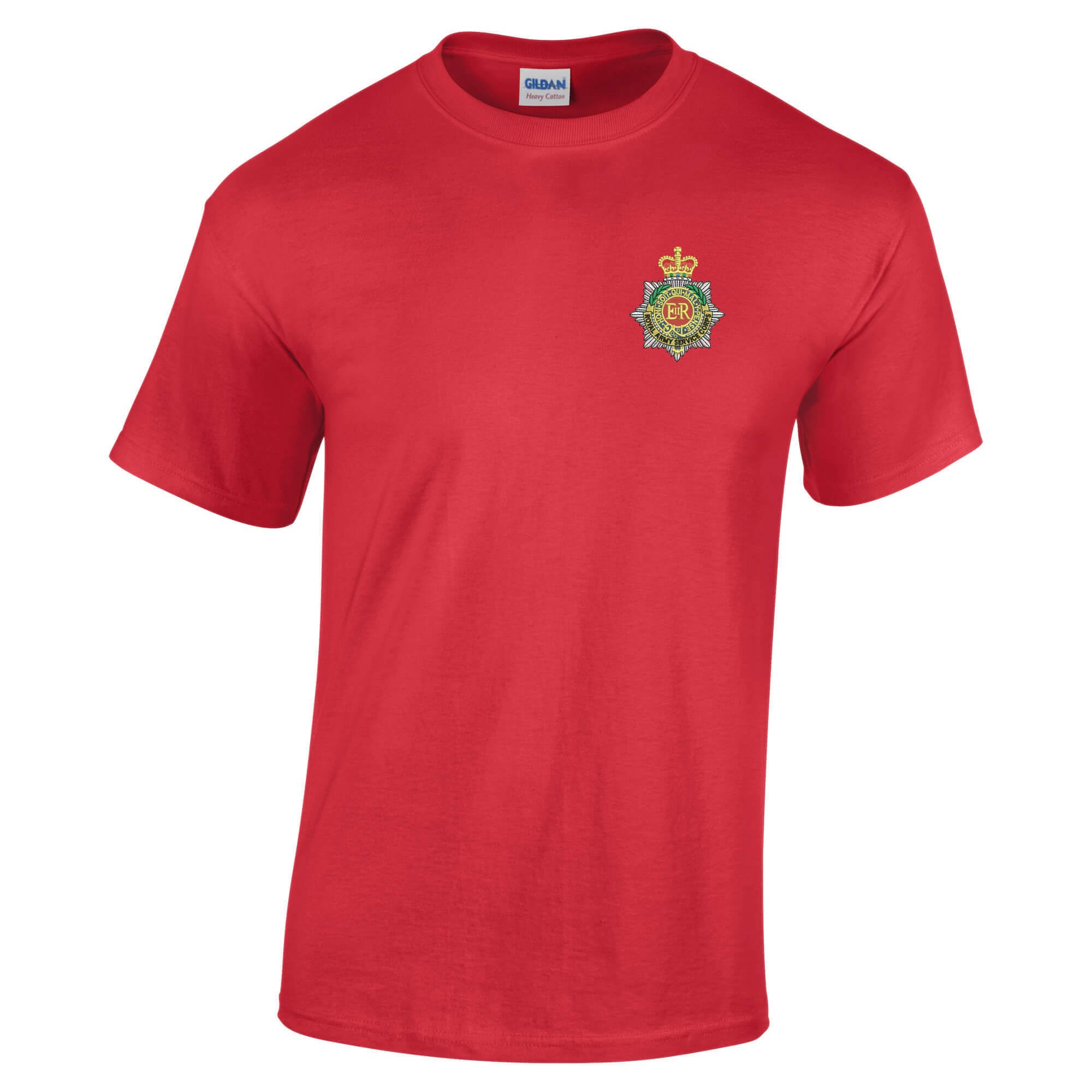 Pineapple Joe's Men's Red Royal Army Service Corps Embroide T-Shirt - Medium