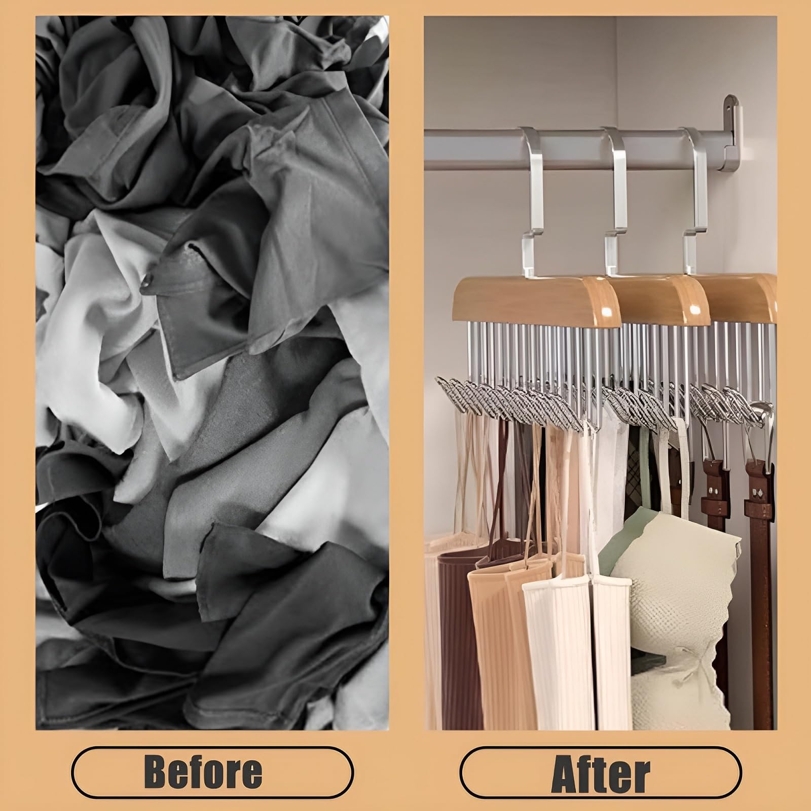 MIPIACE 2 Pièces Cintre En Pour Ceintures à 360 °Rotatifs Cintre