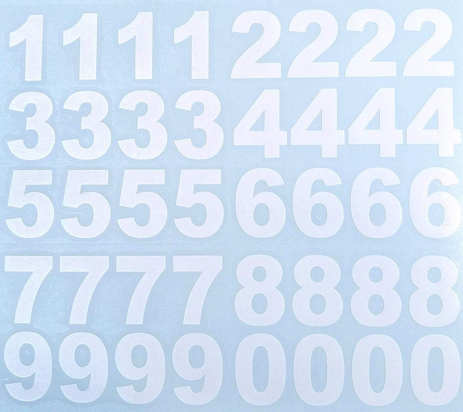 Lot of 40 (4 of Each Number Form 0 to 9) 1 Sheet 1" 1 inch Tall, White Vinyl Mailbox, Doors, Tool Box, Locker, Custom Numbers Decal Stickers (Arial Font)
