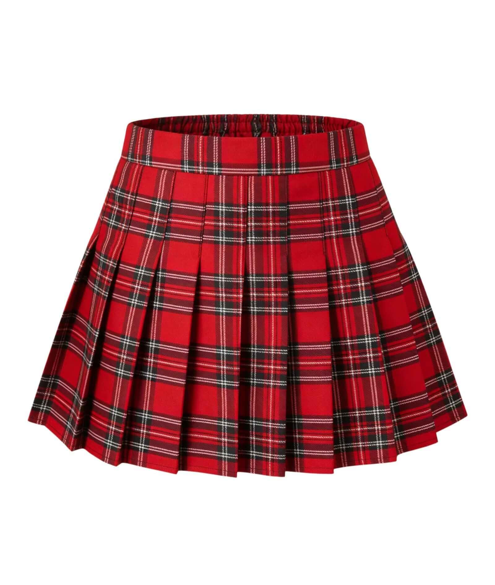 Womens Pleated Skirt with Built-in Shorts High Waisted A-Line Skirts S-4XL High waist pleated skirt for women, A-line mini skirt, ideal for preppy daily, school dating & casual streetwear for women