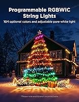 Vista 2 de Govee Christmas Lights 2, RGBWIC 99FT 300LEDs Holiday String Lights with Shape Mapping Function, Smart LED Decoration for Indoor Outdoor Tree, 130+