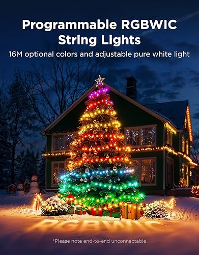 Miniatura 2 de Govee Christmas Lights 2, RGBWIC 99FT 300LEDs Holiday String Lights with Shape Mapping Function, Smart LED Decoration for Indoor Outdoor Tree, 130+