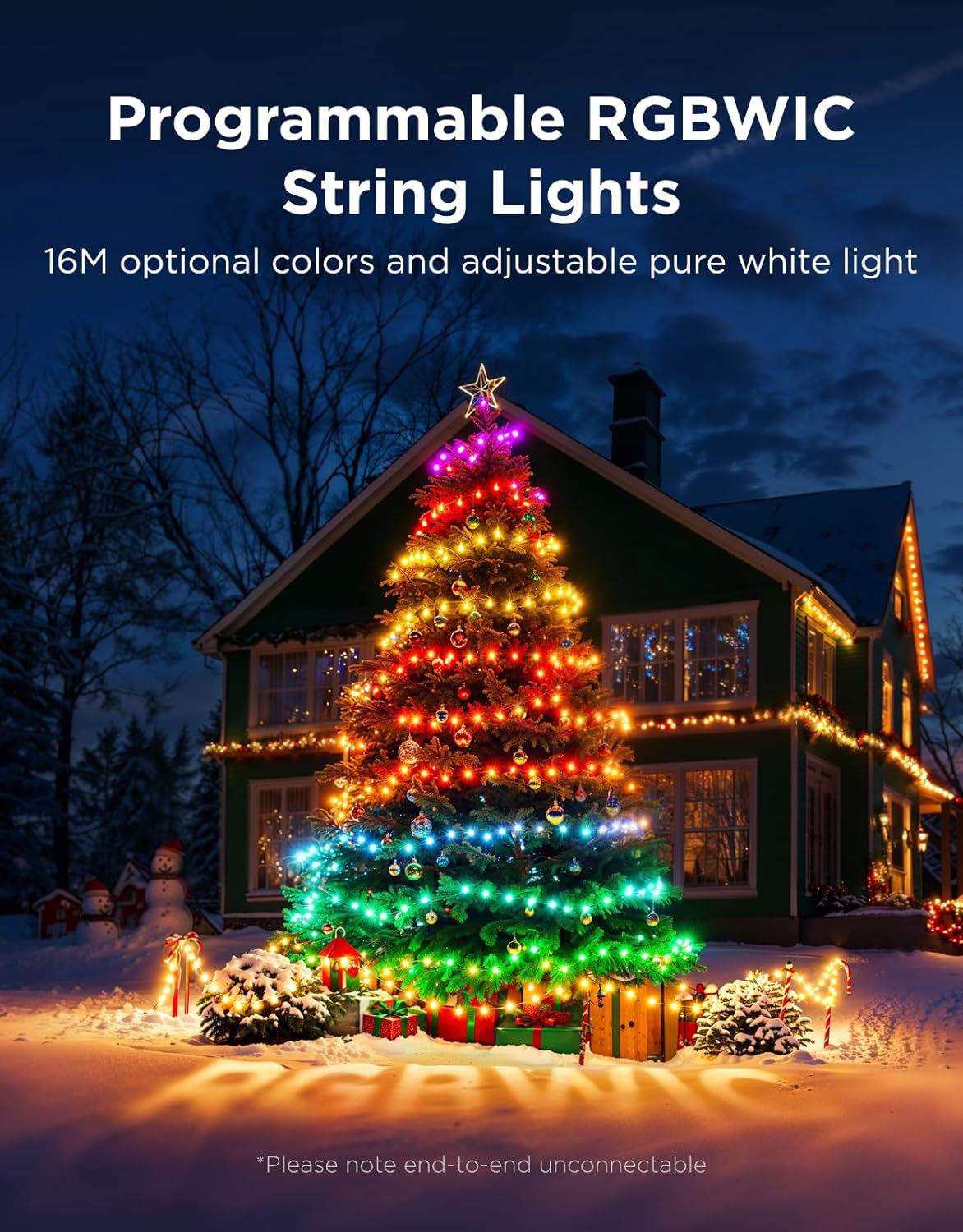 Govee 99FT RGBWIC Christmas String Lights - 300 LEDs with Shape Mapping Function, Smart LED Holiday Decoration for Indoor and Outdoor Trees, Featuring 130+ Preset Scenes, Voice... 2 Govee 99FT RGBWIC Christmas String Lights - 300 LEDs with Shape Mapping Function, Smart LED Holiday Decoration for Indoor and Outdoor Trees, Featuring 130+ Preset Scenes, Voice... - Image 2