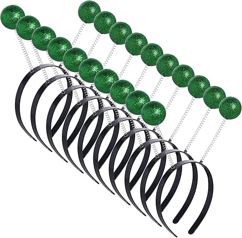 jiebor 10 diademas de alienígena con antenas marcianas, accesorios para disfraz espacial, accesorios de cabeza de bola con purpurina para fiesta de