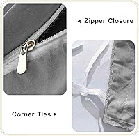 Vista 6 de Nanko Juego de funda de edredón gris claro, tamaño King, 3 piezas, color gris, bohemio, copetudo, de microfibra, para todas las estaciones