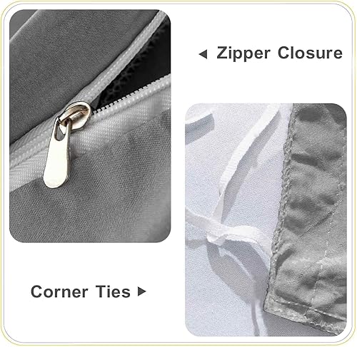 Miniatura 6 de Nanko Juego de funda de edredón beige tamaño King, juego de funda de edredón de microfibra bohemia copetuda de 3 piezas, para todas las estaciones,