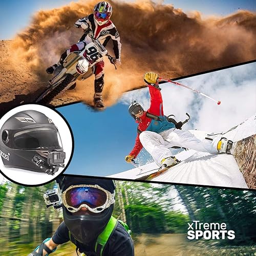 Miniatura 7 de MiPremium Juego de montaje de casco de brazo de extensión giratoria para GoPro Hero 13 12 11 10 9 8 7 6 5 4 Session Negro Plata XIAOYI 4K SJCAM