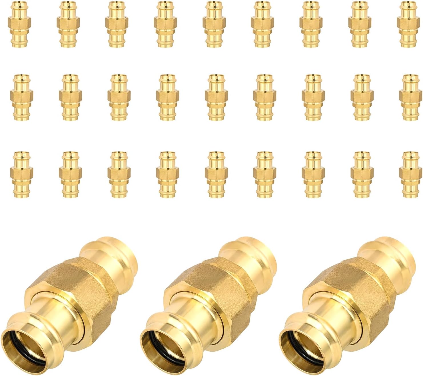(Pack of 1) Seelink 1-inch Copper Press Union Fitting, Brass Construction Fitting for Copper Pipe Connection