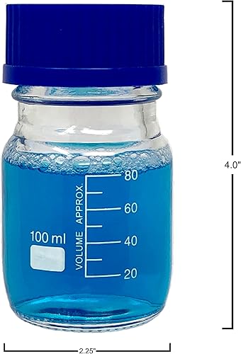 Miniatura 3 de Karter Scientific - Botellas redondas de vidrio de borosilicato de 33.8oz. liq. con tapa de rosca GL45
