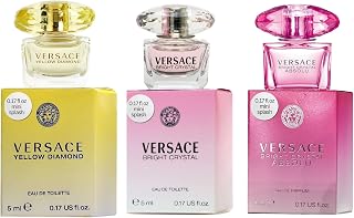 Versace Women's Mini Perfume Gift Set Trio: Yellow Diamond, Bright Crystal Absolu - Luxury Variety Collection