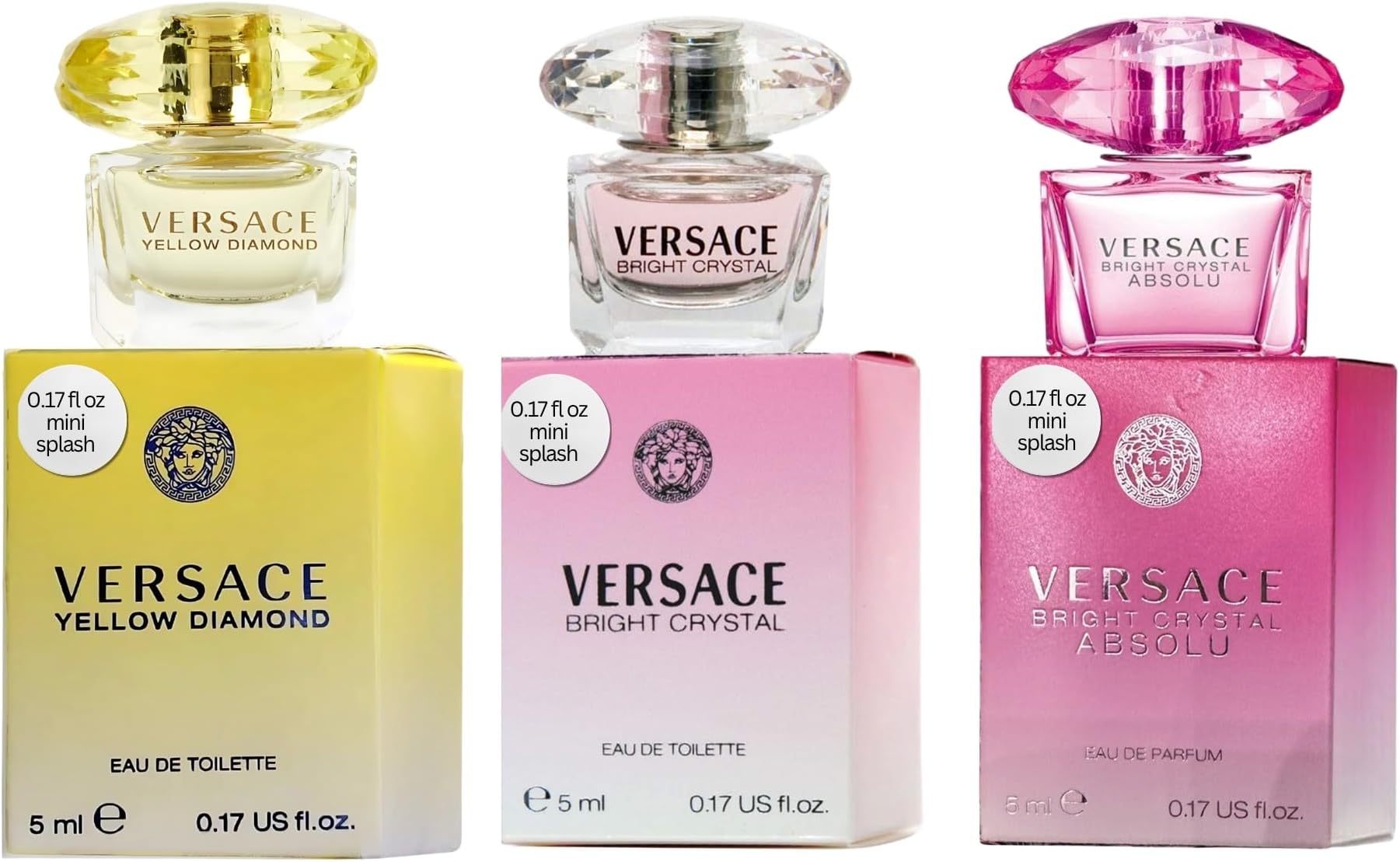 Perfume Gift Set for Women – Mini Variety Gift Set Trio Collection – Absolu, Bright Crystal, Yellow Diamond | for Women, Mini, Variety, Trio Collection