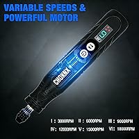 Vista 2 de Herramienta giratoria inalámbrica, kit de amoladora de pantalla Sreen de 6 velocidades con pinza universal y luz LED frontal, 68 accesorios