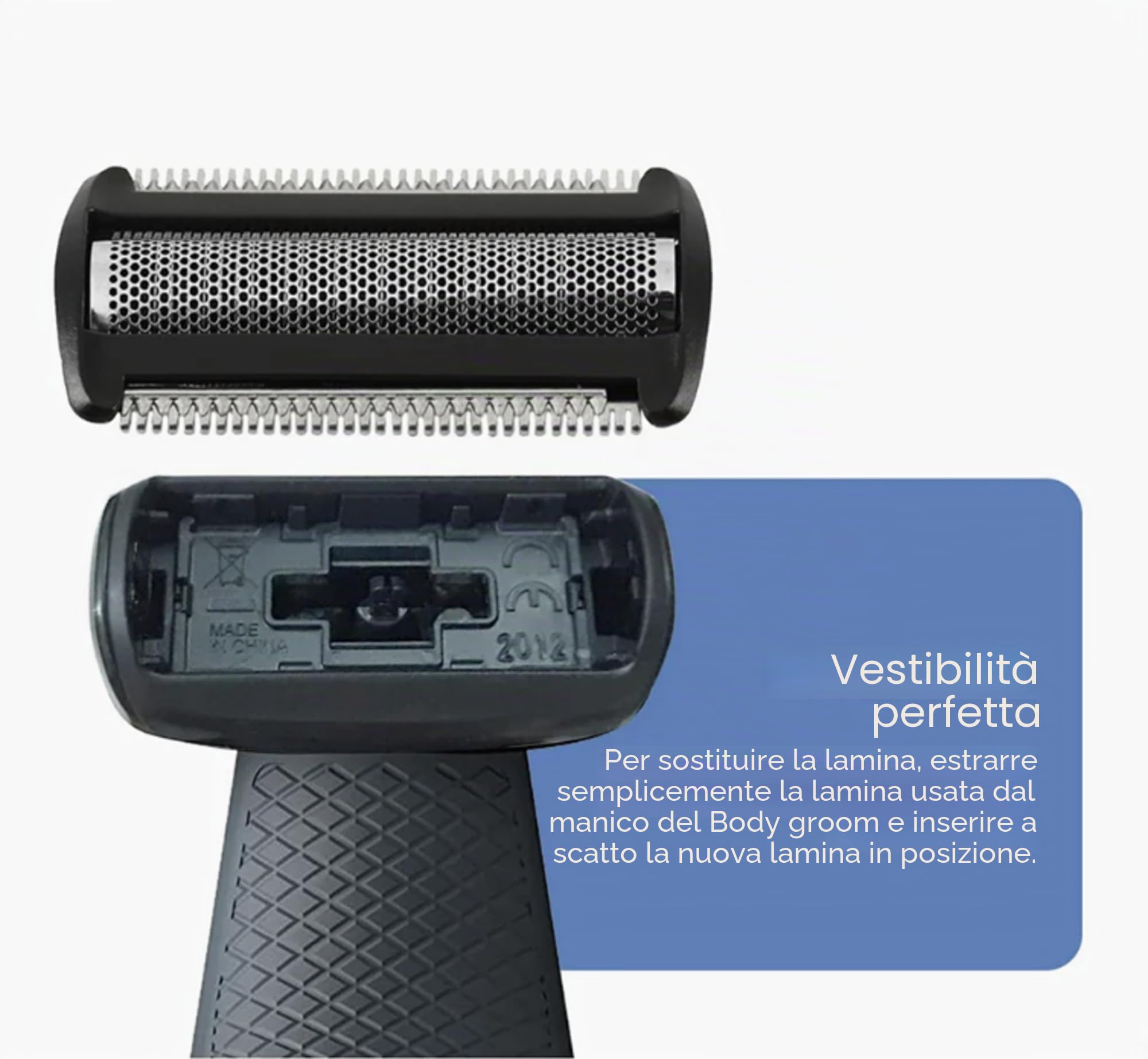 Testina di ricambio compatibile con rasoi Philips Bodygroom Series 7000, 5000 e 3000, confezione da 2