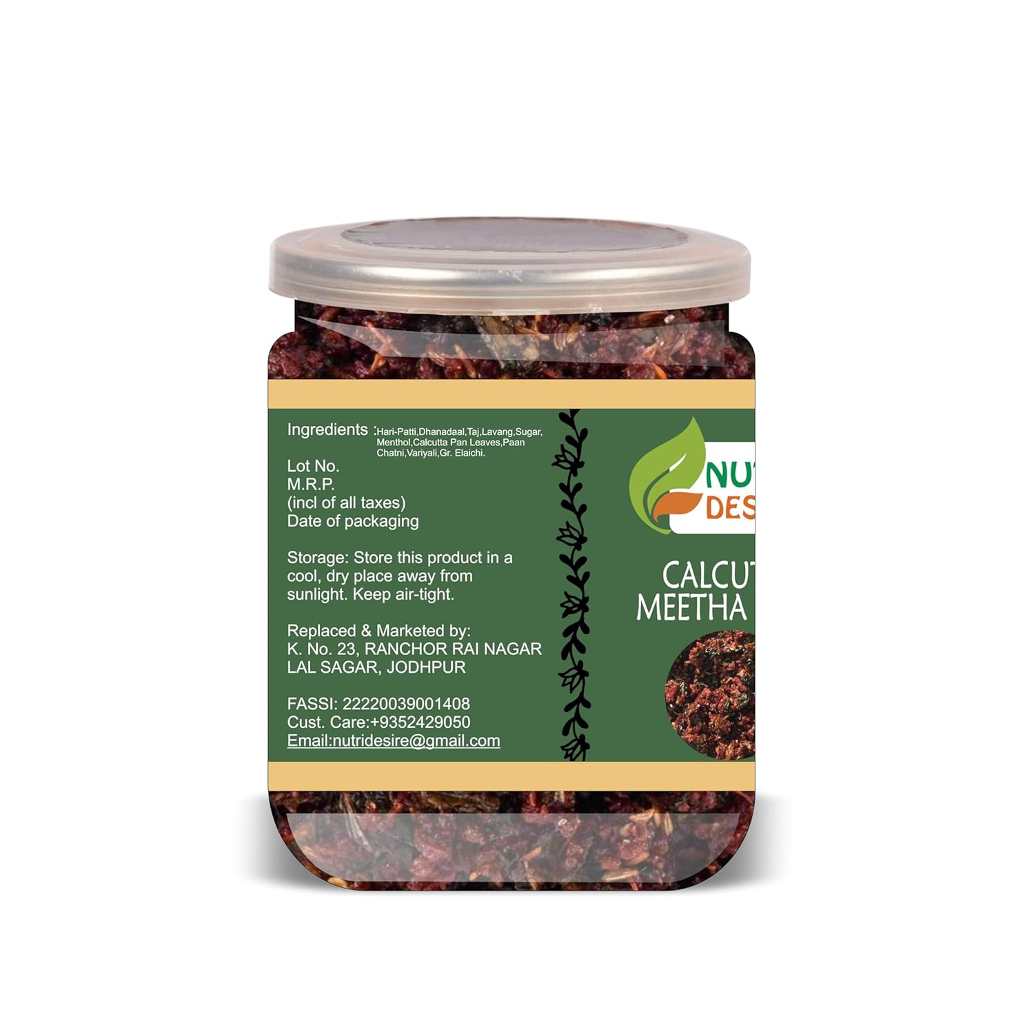 NUTRI DESIRE Cacutta Meetha Mouth Freshener 300 Gram Airtight Container