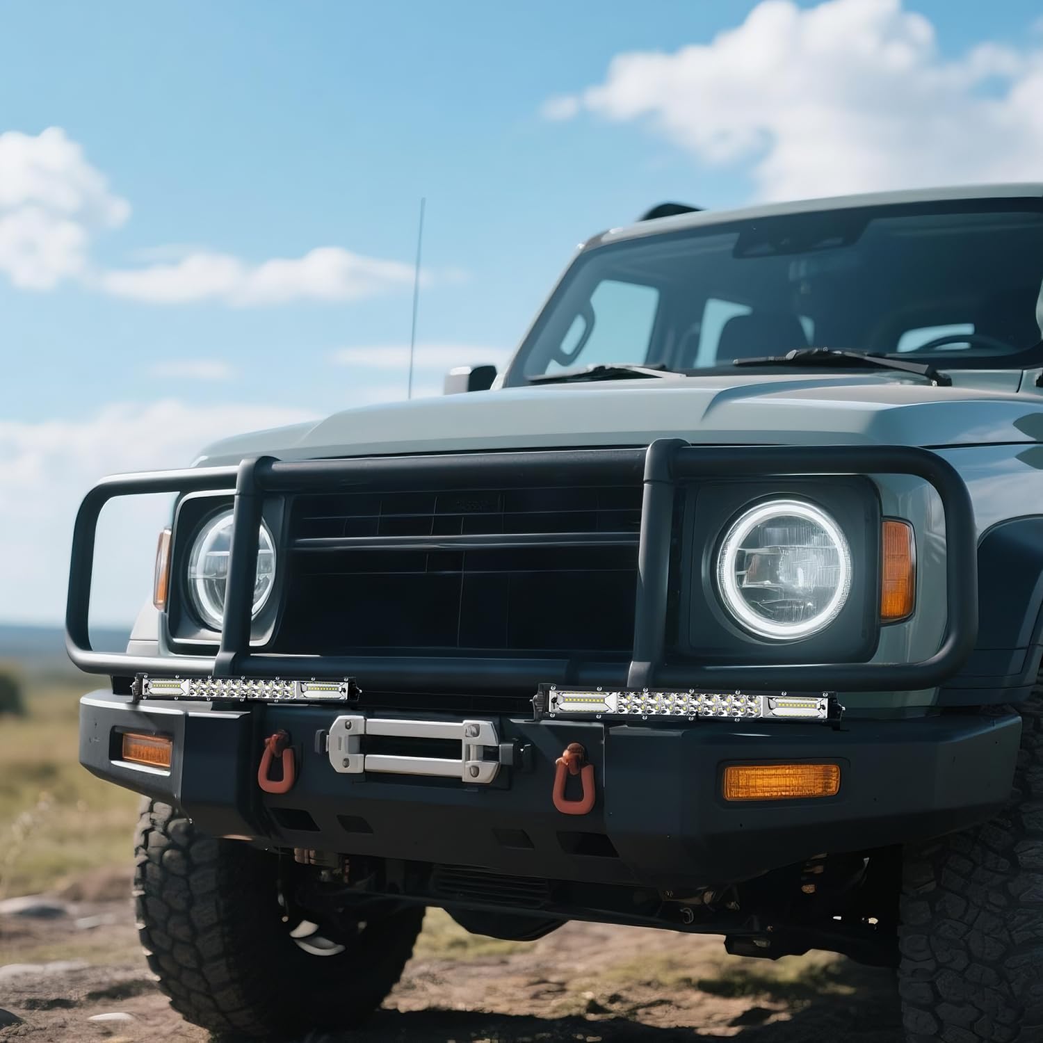 Slim LED Light Bar for Truck - MUVKQC 13 Inch 120W 10000lm Double Row Light Bars,12V 24V Spot Flood Combo Off Road Driving Fog Work Lights for ATV UTV Tractor Pickup Cart SUV (10X12IN 120W)