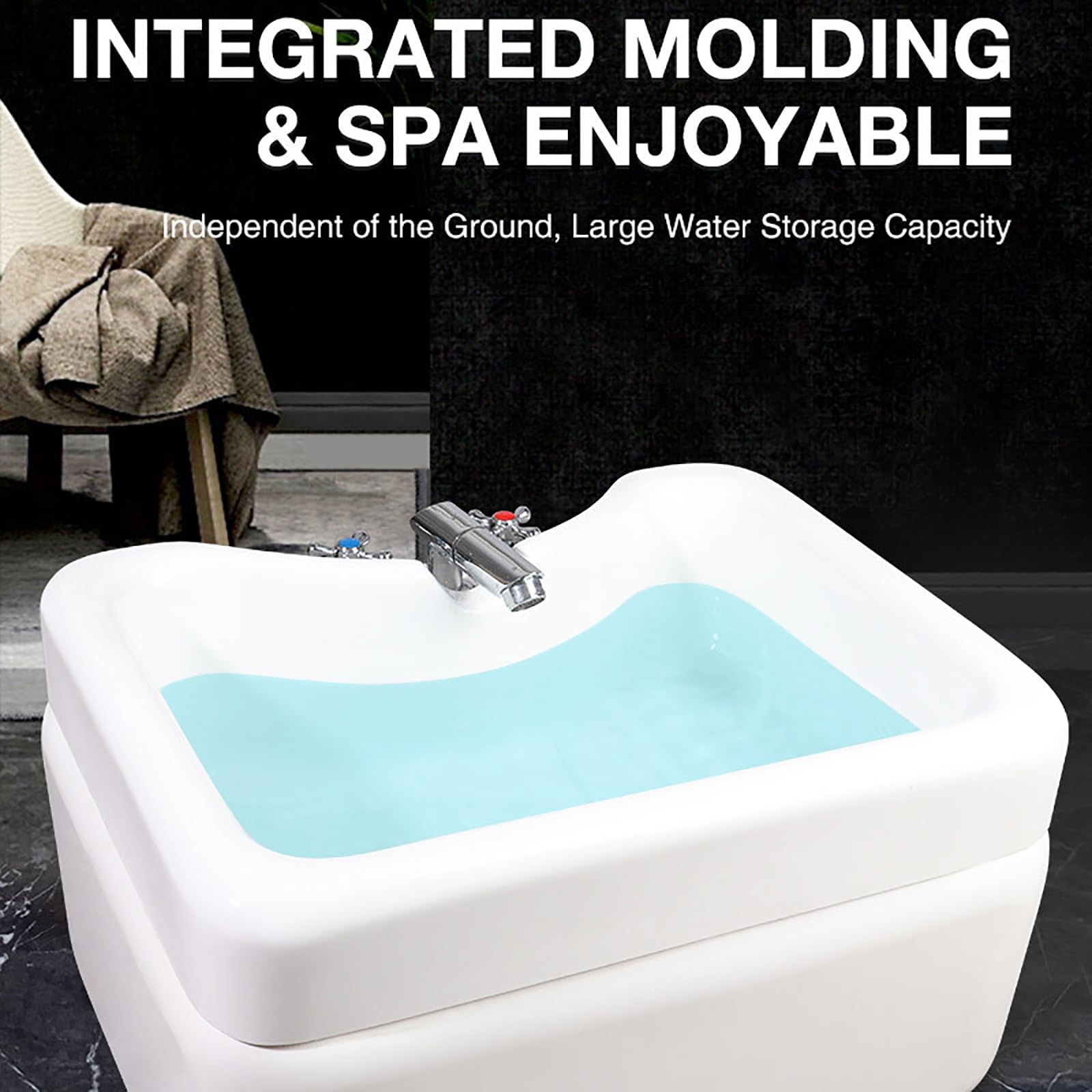 Cuenco de SPA para baño de pies Grandes Tina de baño de pies Masajeador Aliviar el Estrés de Los Pie para Pedicura Desintoxicación y Masaje Tienda de Masajes Salón de Belleza Familia.