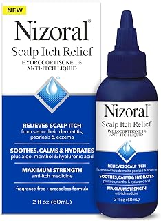 Nizoral Scalp Itch Relief Liquid with 1% Hydrocortisone - Soothes Psoriasis, Eczema, Seborrheic Dermatitis Itch, 2 Fl Oz