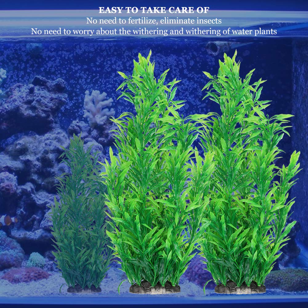 GOTOTOP 2 pièces Herbe Verte Artificielle, Simulation Herbe Verte Plante Aquatique Plantes Aquatiques pour Aquarium décor Ornement décoration sous-Marin en Plastique