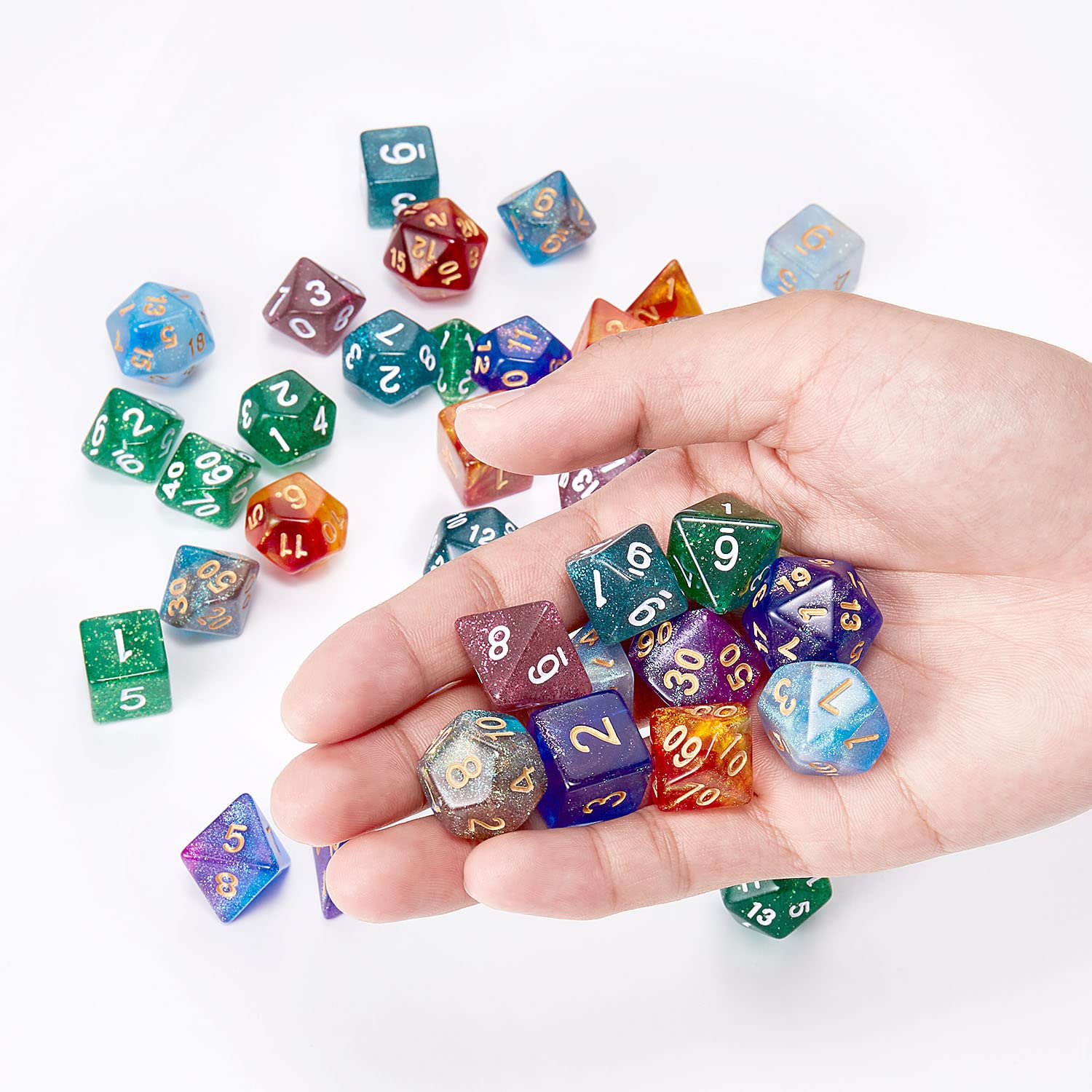 Lot De 7 Dés Polyédriques En Métal - 16 Mm - Pour Jeux De Rôle MDG MTG RPG