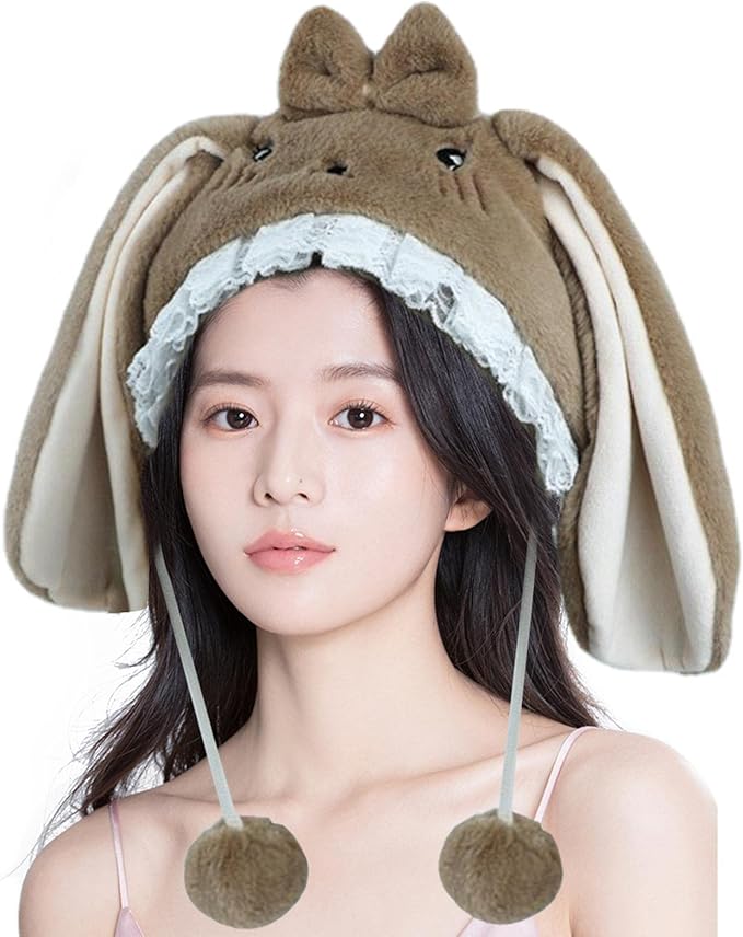 Lop Ear Bunny Hat Sweet Bunny Ear Lolitas Plush Hat Earflap Pilot
