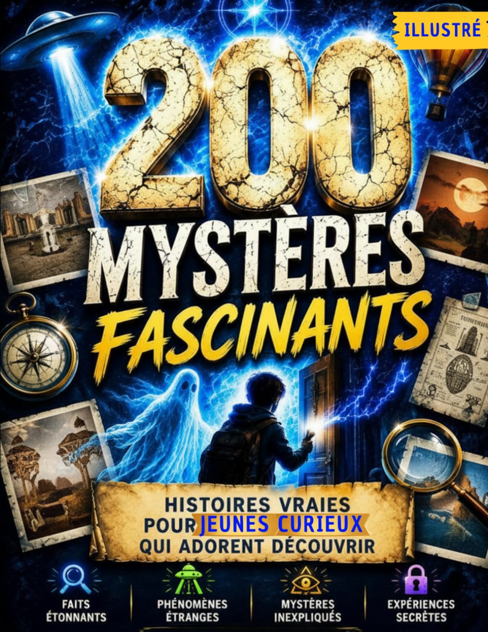 200 Mystères Fascinants: Histoires vraies, phénomènes étranges, mystères inexpliqués et expériences secrètes pour jeunes curieux qui adorent découvrir