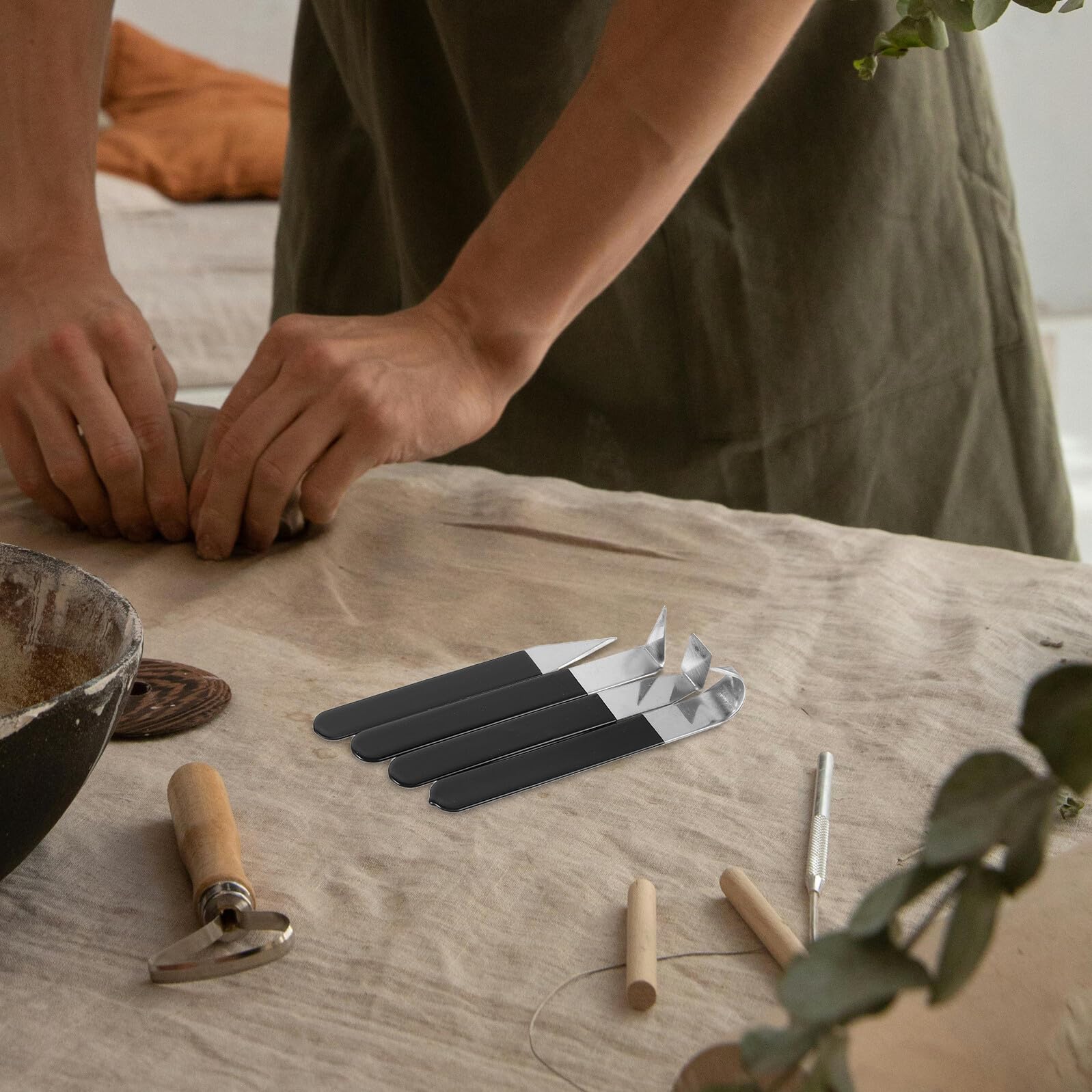 STOBAZA 8piezas Cuchillo para Recortar Embriones de Arcilla Herramienta de Esculpir Acero Inoxidable para Manualidades Tallar y Moldear Arcilla para Modelismo