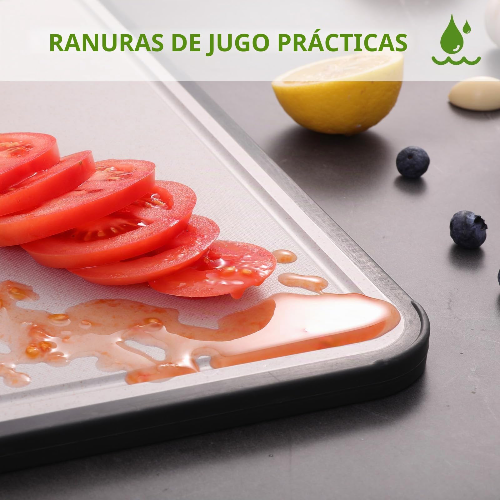 Tablas de cortar de titanio para cocina, tabla de cortar de titanio de doble cara, tabla de cortar antideslizante para carne, frutas, verduras, 15.2 x 10.4 pulgadas