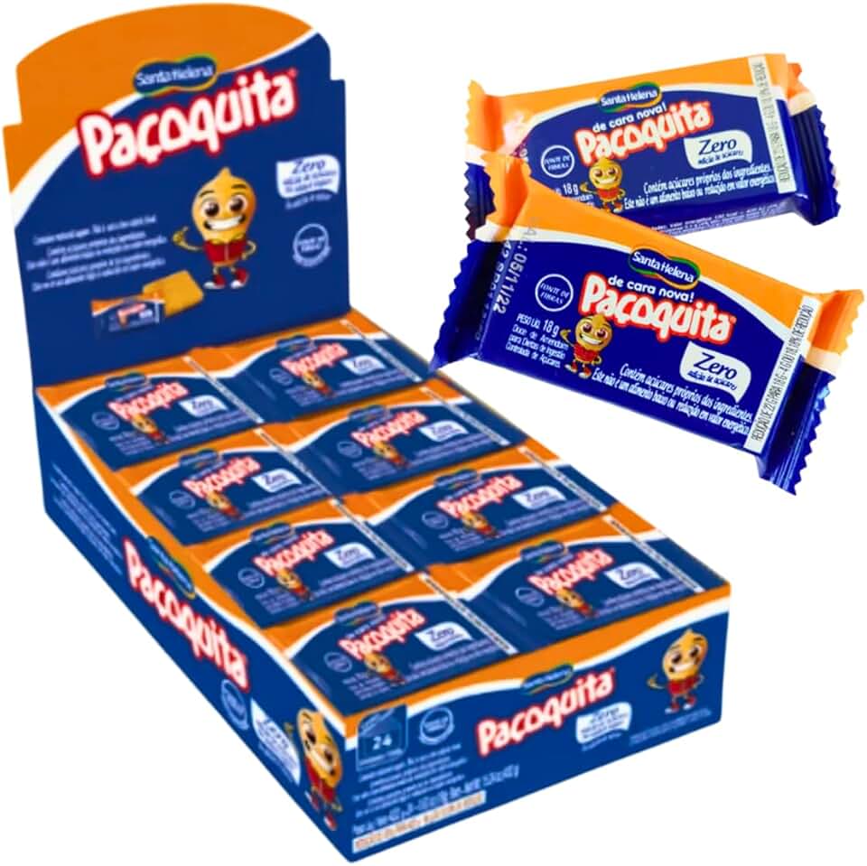 Paçoquinha Paçoca Paçoquita Diet Zero Açucar Quadrada Doce De Amendoim 24 Unidades 432g Santa Helena