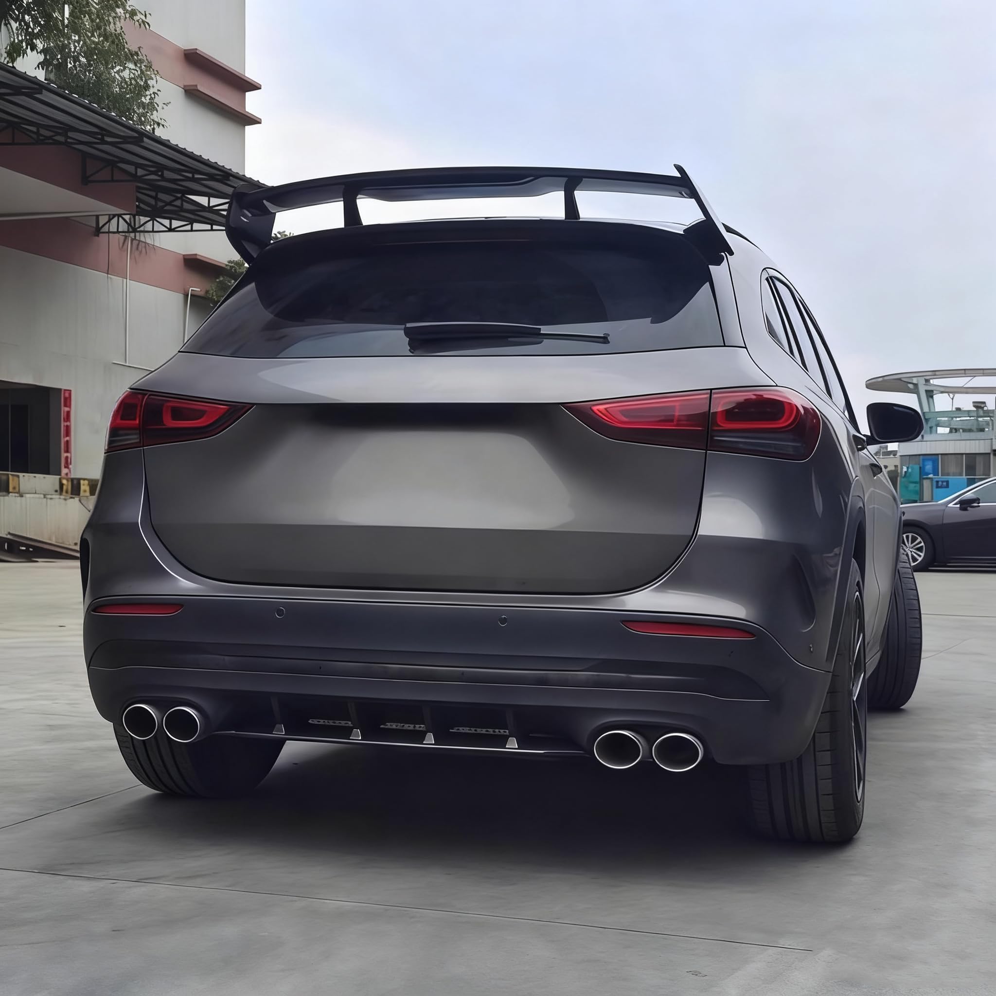 MUTUSAISI Aileron becquet arrière pour Mercedes Benz Classe GLA MK II H247 2020-2025 GLA35/ GLA45/ 180/200/ 220/250, Noir Brillant de Coffre Aile Spoiler de Toit Hayon Wing Arrière Accessoires