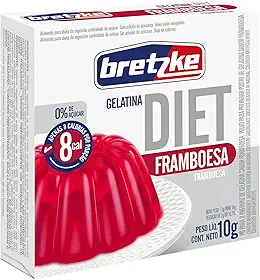 Bretzke – Gelatina Diet em Pó Sabor Framboesa 10g | Zero Açúcar | Sobremesa Leve e Refrescante | Preparo Rápido com Água