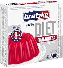 Bretzke – Gelatina Diet em Pó Sabor Framboesa 10g | Zero Açúcar | Sobremesa Leve e Refrescante | Preparo Rápido com Água