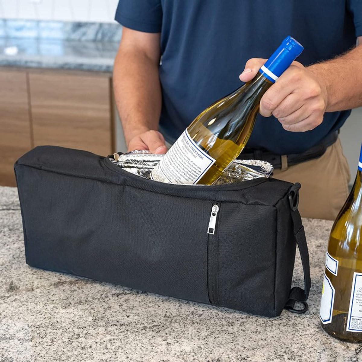 Premium Golf Cooler Bag with 2 Ice Packs and 2 Koozies for