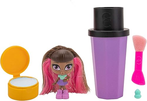Miniatura 11 de Glam Crush Crush-It Girls - Muñecas de 3 pulgadas, estuche de cepillo, aplastamiento de sombra de ojos, 1 misterioso glamuroso, pasador de pelo,