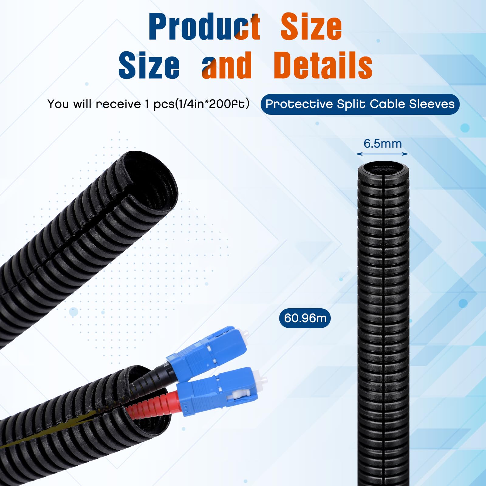 Sasylvia Filo split, 6,35 mm x 60,4 m (1/4 pollici) x 60 m (nero)