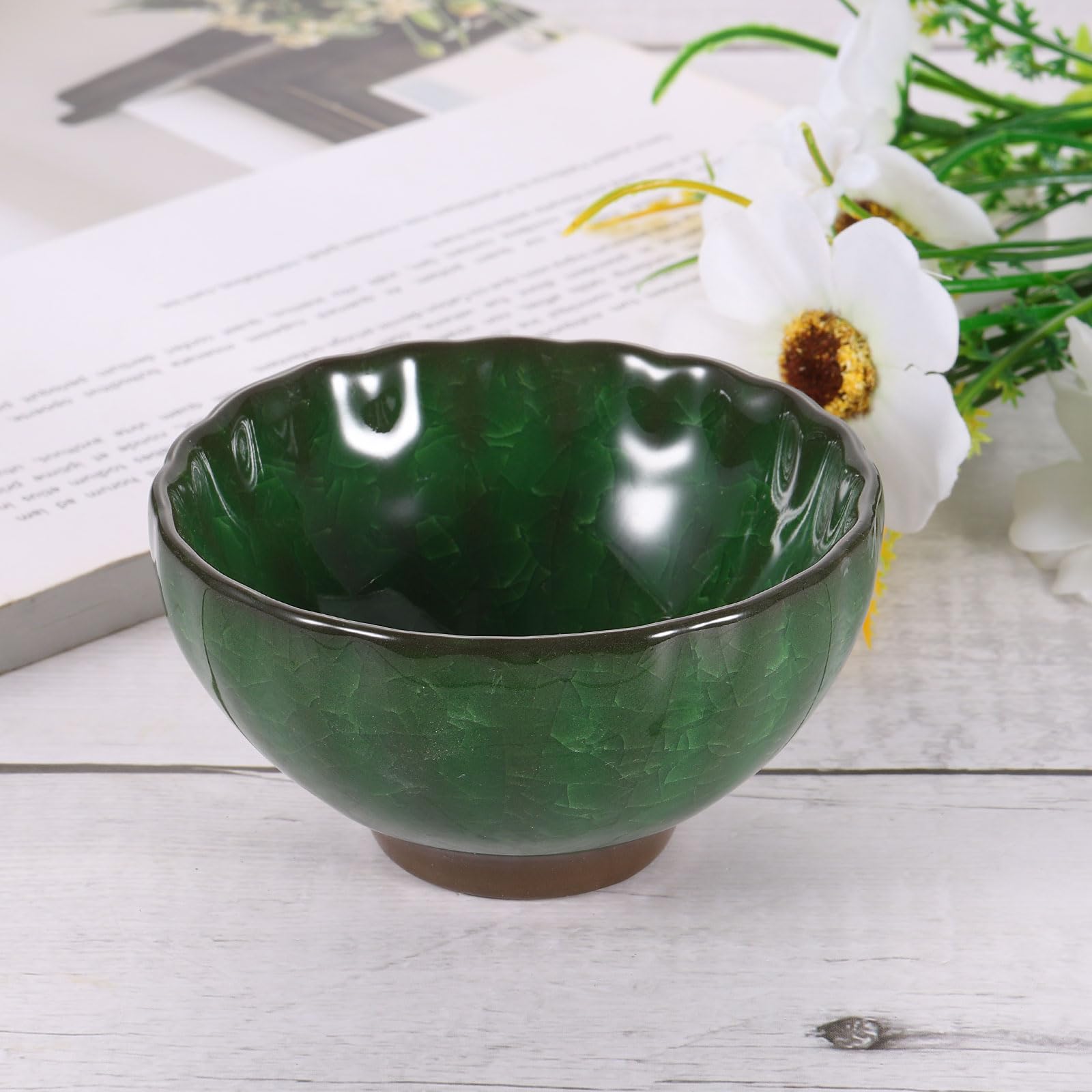 QUARKZMAN 2 sztuki japońska miseczka na matchę 120 ml Tradycyjny zestaw do parzenia herbaty Gong Fu Ceramika Mate Herbata do picia Japońska bez uchwytu Duża porcelanowa miseczka na herbatę Matcha
