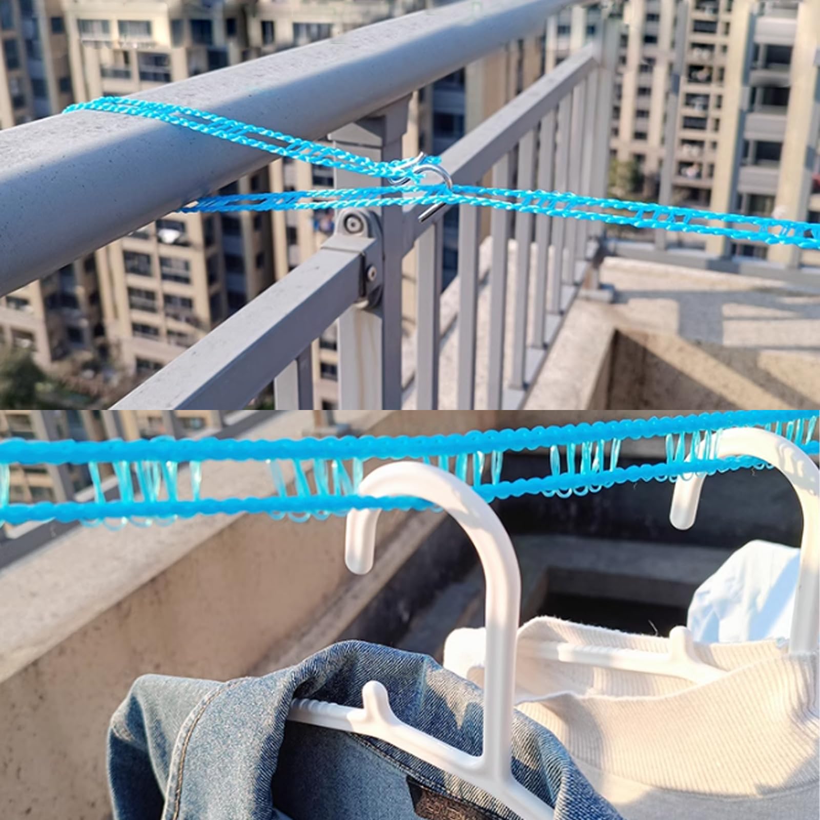 6-Pack Portable Travel Clothesline – 16.4 Ft Adjustable Nylon Drying Rope With Hooks For Indoor, Outdoor & Camping - View #14