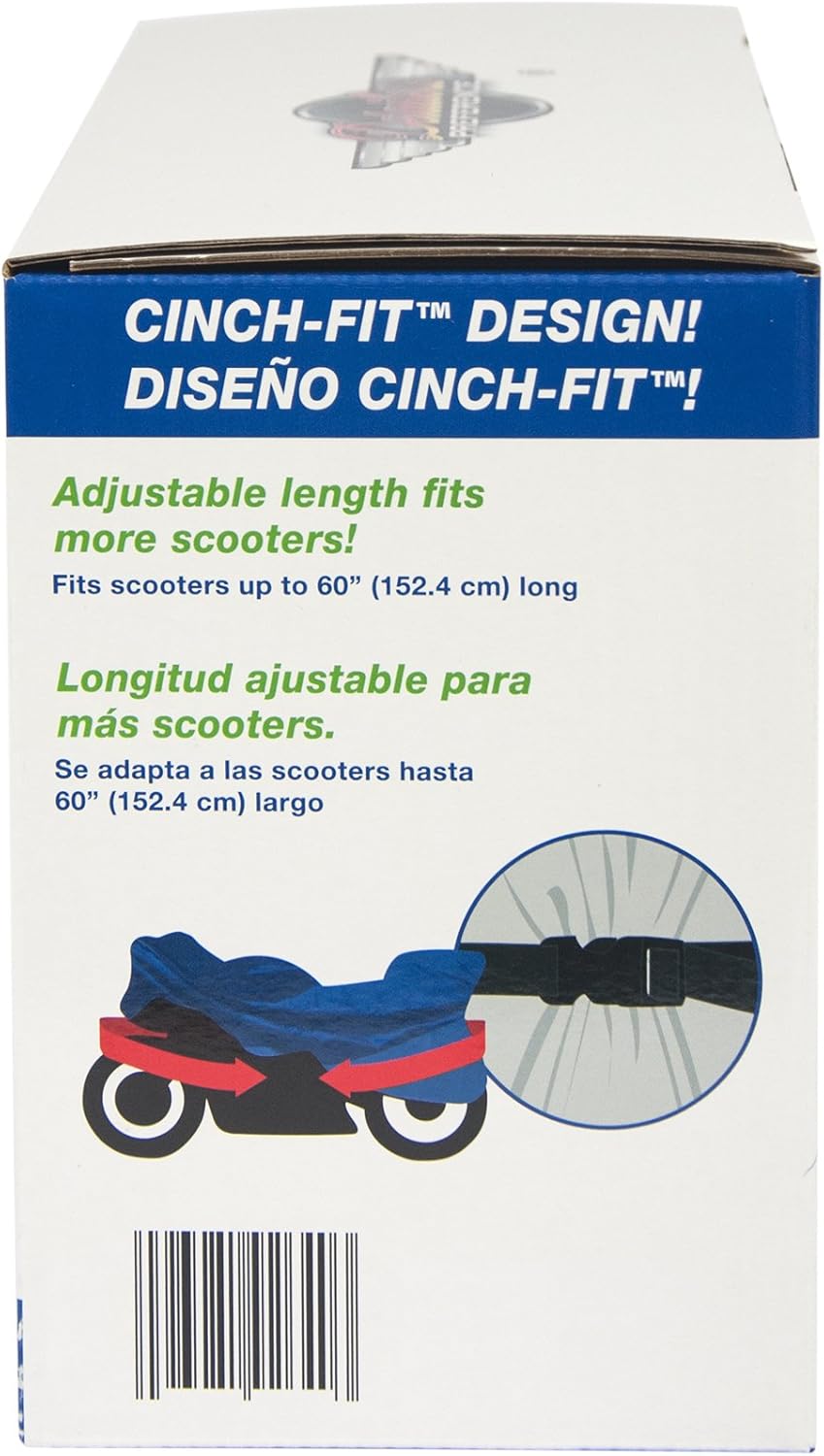 Detailer’s Preference Polyester Scooter Cover, Heavy-Duty Weather Protection, Scratch-Free Design, Compact Storage Bag, Fits Scooters Up to 60 Inches
