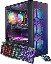 STGAubron Gaming PC Computer Desktop, Intel Core i7 8th Gen up to 4.1G, Radeon RX 580 8G, 16G DDR4, 512G SSD, WiFi 6, BT 5.2, RGB Fan x6, Windows 11 Home
