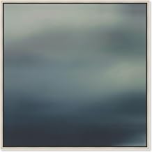 Hazy View II Framed Canvas Print Office Wall Decor by Art Remedy, Silver Frame, 40 x 40