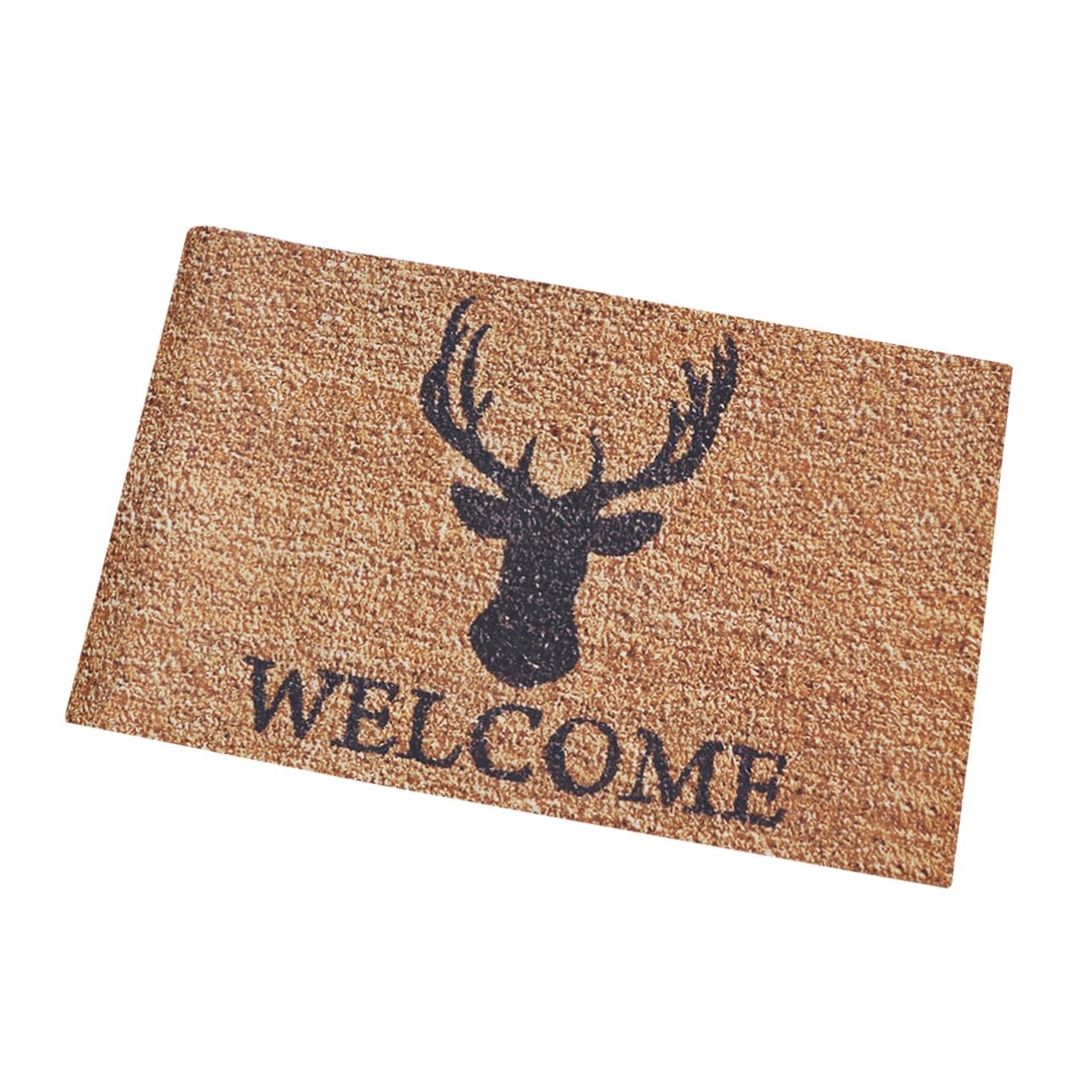 Tapis caoutchouc antidérapant Yardwe absorbant couleur café motif élan pour entrée