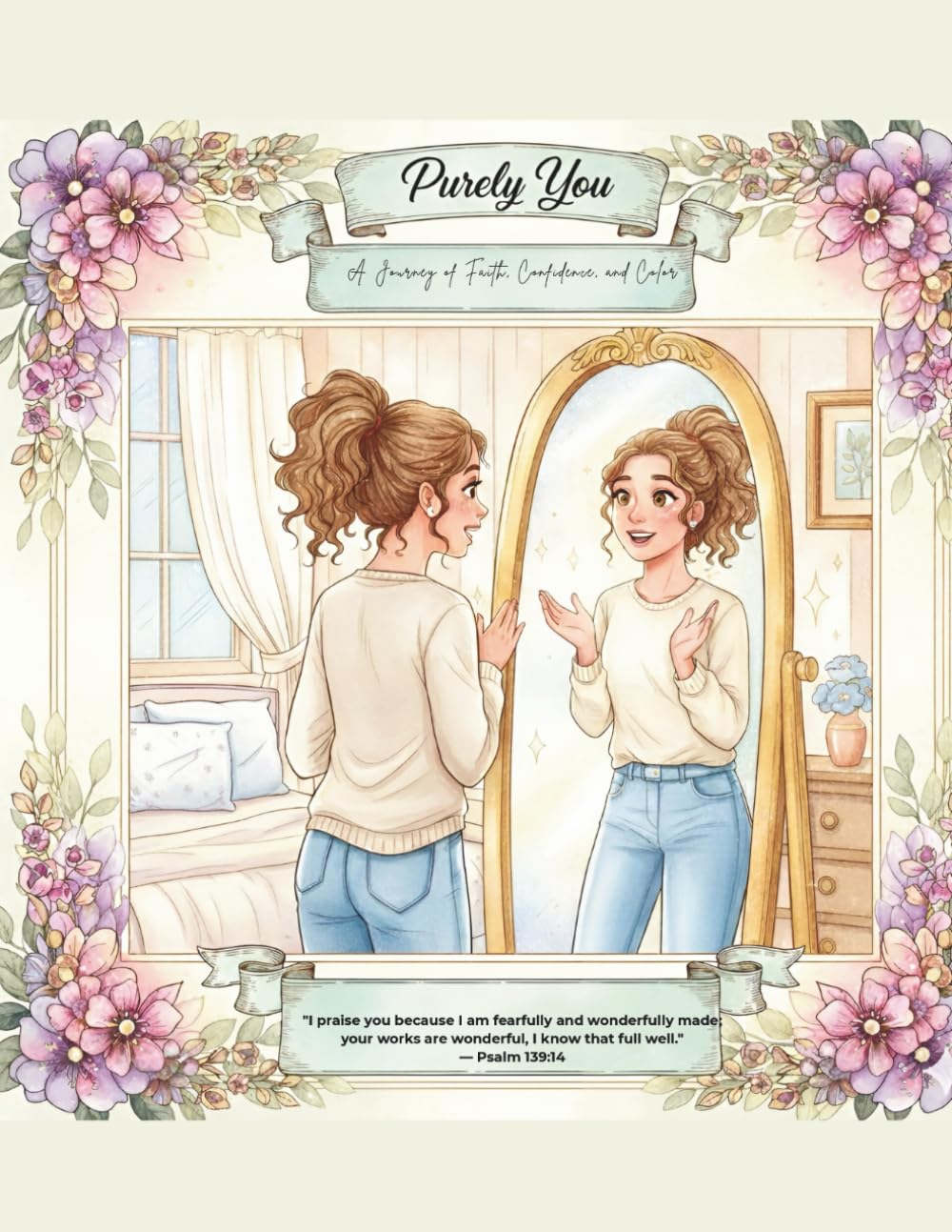 Purely You: : A Christian Coloring Book for Teen Girls – 40 Aesthetic Illustrations with Inspiring Bible Verses for Faith, Confidence, and Creativity.